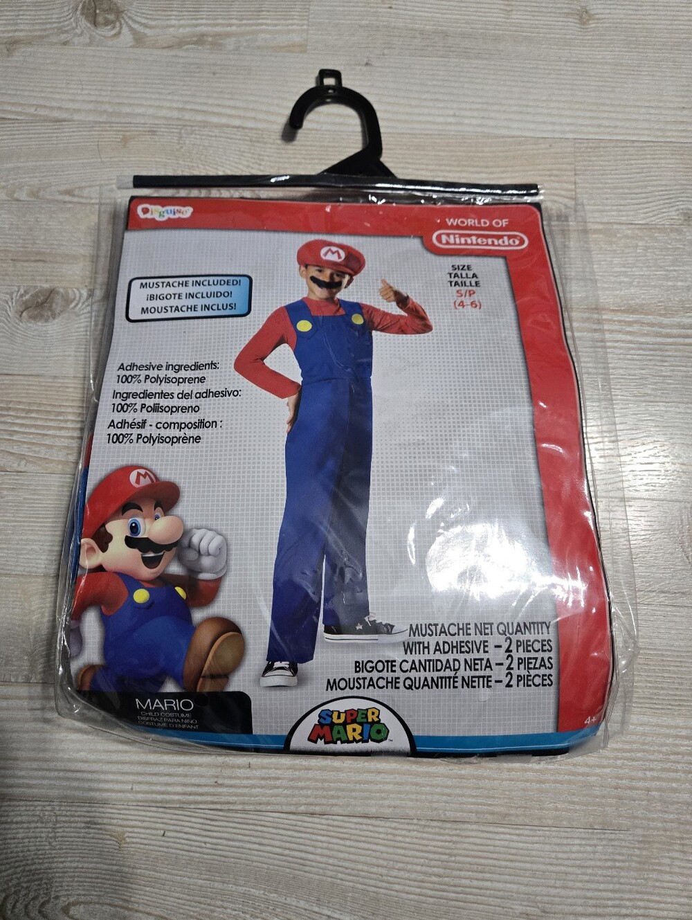 Super Mario Costume Kids Size Small 4-6